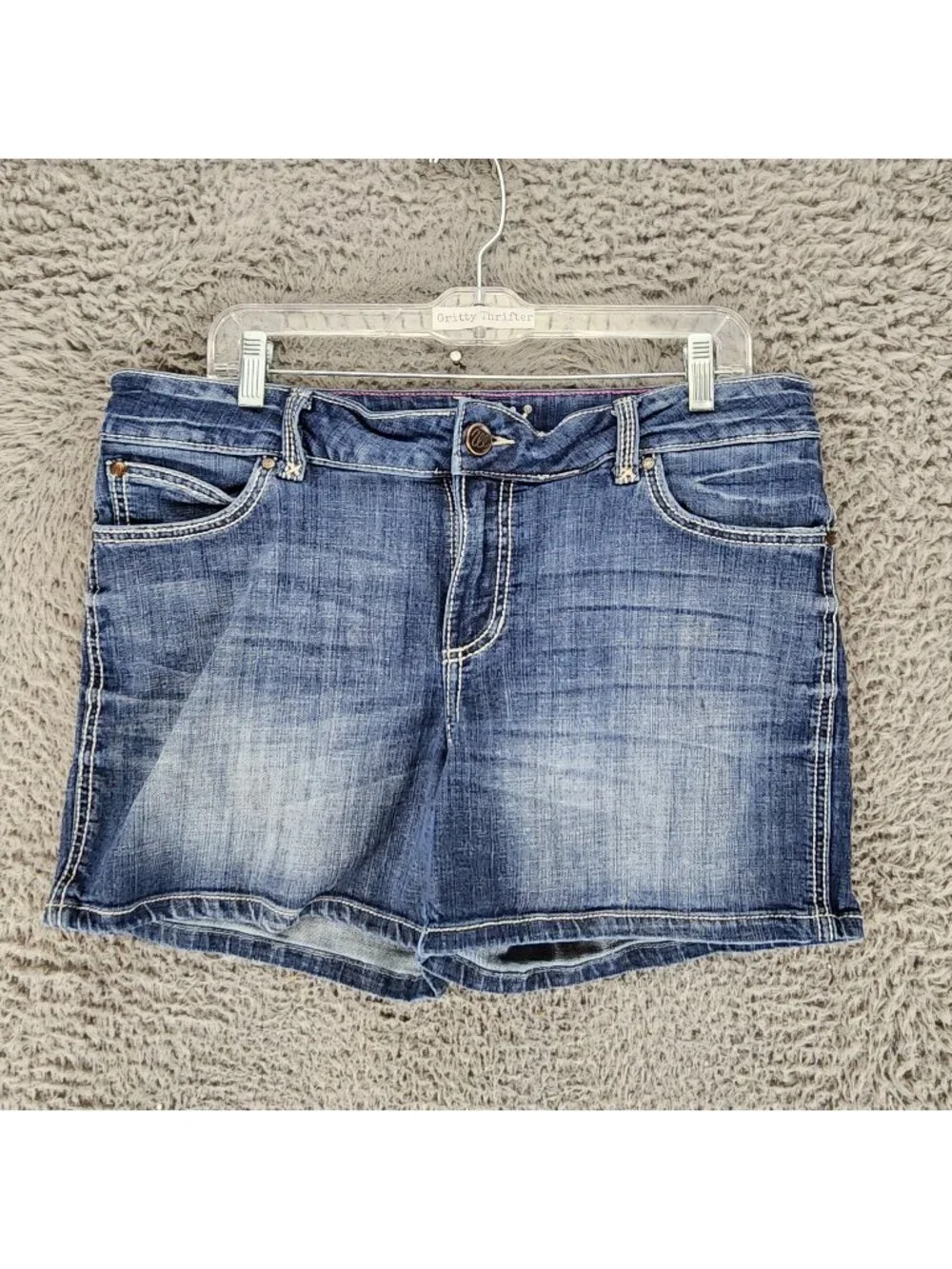 Wrangler Shorts Womens 13/14 Blue Stretch Denim Jorts *Read*